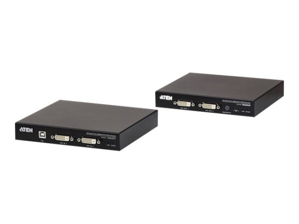 ATEN CE624 KVM Extender, USB, DVI Dual-View, HDBaseT, FullHD, Sender und Em CE624