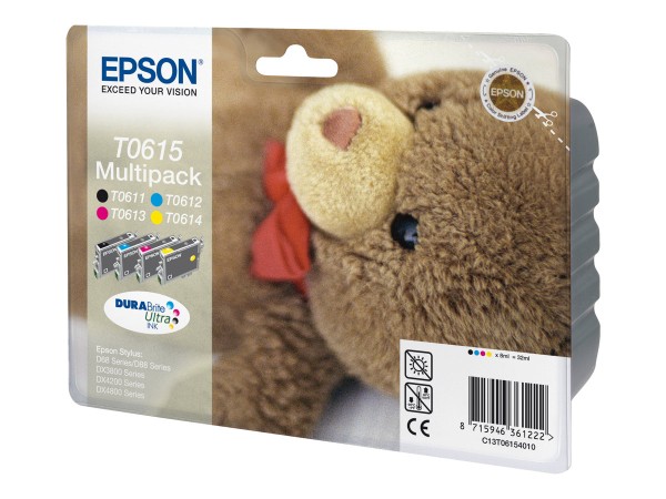 EPSON EPSON Multipack T0615 4er Pack Schwarz, Gelb, Cyan, Magenta Tintenpatrone