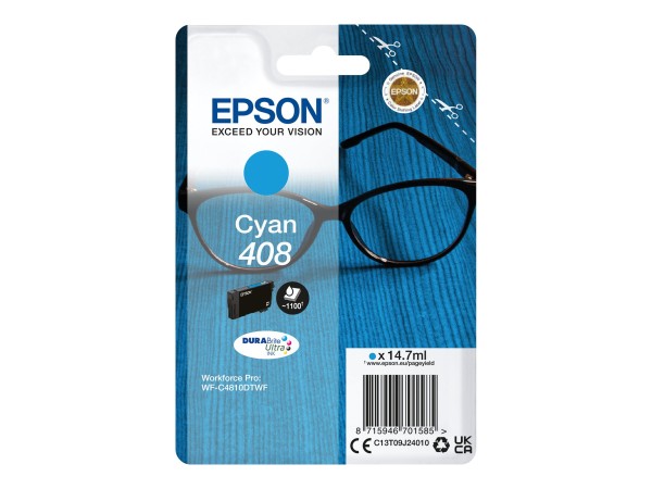 EPSON Ink/Singlepack Cyan 408 DURABrite Ultra C13T09J24010