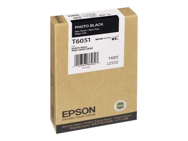 EPSON T6051 Photo schwarz Tintenpatrone C13T605100