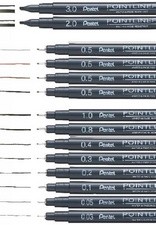 PentelArts Permanent Fineliner Pointliner, schwarz, 0,1 mm