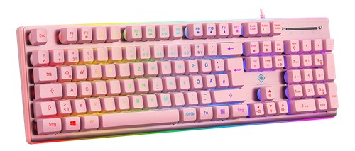 DELTACO PF75 Membran Kabelgebunden Gaming-Tastatur Beleuchtet Deutsch QWERT GAM-021-RGB-P-DE