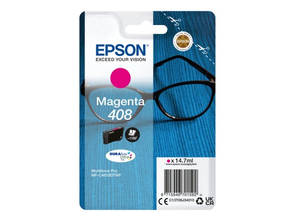 EPSON Ink/Singlepack Magenta 408 DURABrite Ult C13T09J34010