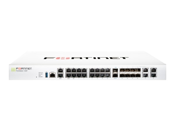 FORTINET FortiGate 100F 22xGE RJ45/2 WAN ports,1xDMZ Port FG-100F-EU