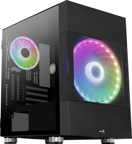 AEROCOOL AEROCOOL Atomic - Mini Tower - PC - Acrylnitril-Butadien-Styrol (ABS) - SPCC - Schwarz - Micro ATX