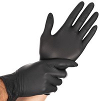 HYGOSTAR Nitril-Handschuh "DARK", XL, schwarz, puderfrei