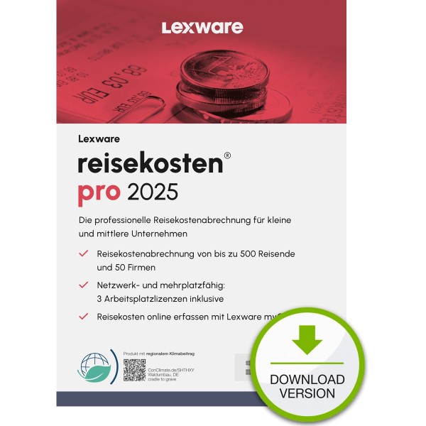 LEXWARE ESD reisekosten pro 2025 unbegrenzte Laufzeit Download 09173-2039