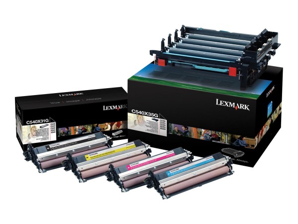 LEXMARK 4er Pack Schwarz, Farbe (Cyan, Magenta, Gelb) Druckerbildeinheit LC C540X74G