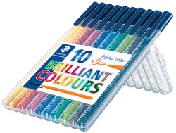 STAEDTLER Fasermaler triplus BRILLIANT COLOURS, 10er Etui