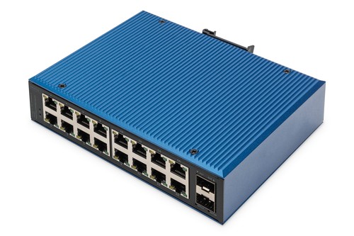 DIGITUS Industrial 16+2 Port Gigabit Ethernet Switch Unmanaged 4 RJ45 Ports DN-651138