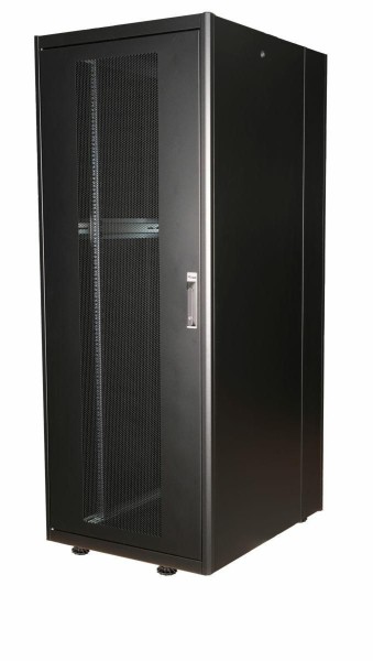 EQUIP Serverschrank 19" 42U 800x1000mm gelochte Tür schwarz EBF-42-8010-B-CCAA