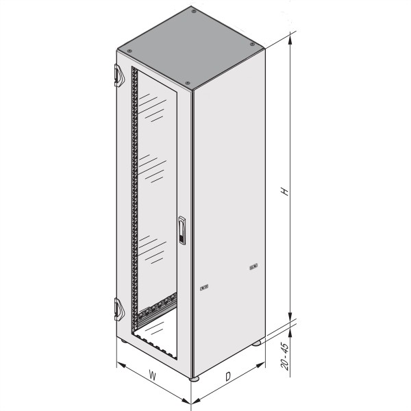 SCHROFF 10130006 Netzwerk-/Serverschrank-Leergehäuse 600 x 1800 x 800 Licht 10130006