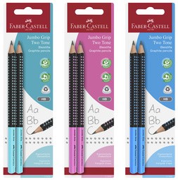 FABER-CASTELL Bleistift Jumbo GRIP TWO TONE, Blisterkarte