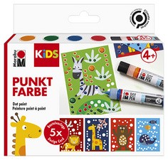 Marabu KiDS Punktfarbe Dot Pen Set "Tiere", 4 x 25 ml