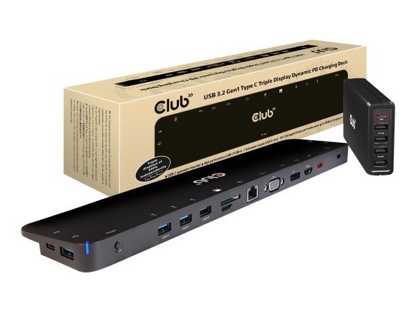 CLUB3D ChargingDock USB-C 3.2 ->7xUSB/DP/HDMI/LAN/Audio 100W retail CSV-1564W100