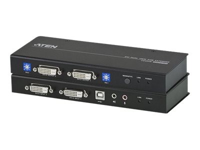 ATEN CE604 KVM-Verlängerung für USB-Eingabegeräte und zwei DVI-Bildschirme CE604-AT-G
