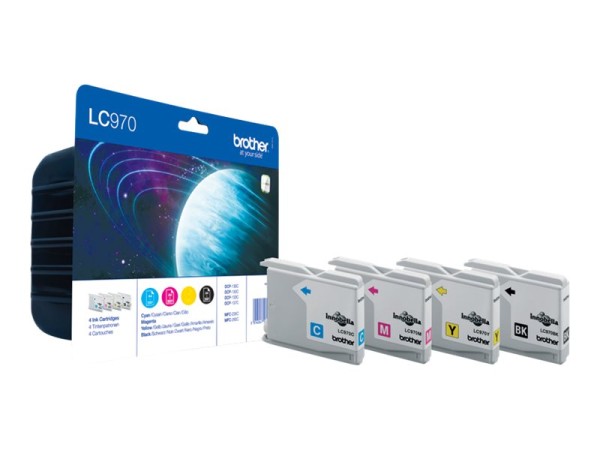 BROTHER LC970VALBP 4er Pack Schwarz, Gelb, Cyan, Magenta Tintenpatrone LC970VALBP