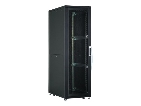 DIGITUS 32U Unique Netzwerkschrank 600x600mm Glastür Schwarz DN-19 32U-6/6-B-1