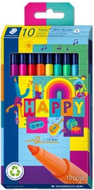 STAEDTLER Fasermaler triplus color HAPPY, 10er Kartonetui