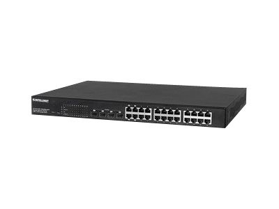 INTELLINET 24-Port Gigabit Ethernet PoE+ Web-Managed Switch mit 4 SFP Kombo 560900