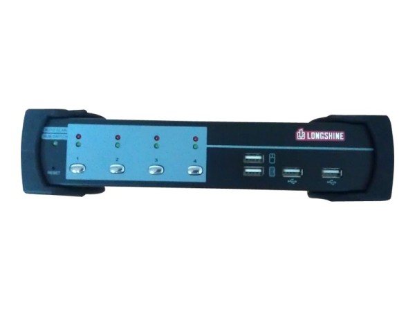 LONGSHINE KVM Switch  4-Port LONGSHINE LCS-K704D USB/PS2/DVI (4x Kabel im Lieferumfang)