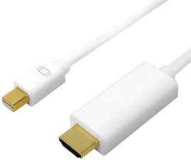 LogiLink Mini DisplayPort - HDMI Kabel, 4K, weiß, 2,0 m