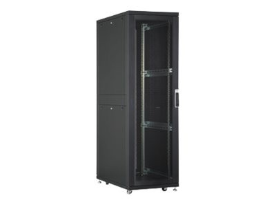 DIGITUS 42HE Serverschrank 1970x600x1000 Schwarz Glastür DN-19 SRV-42U-B-GD-1