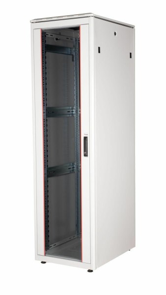 EQUIP Serverschrank 19" 42U 600x800mm Glastür grau EDF-42-6080-G-BIAA