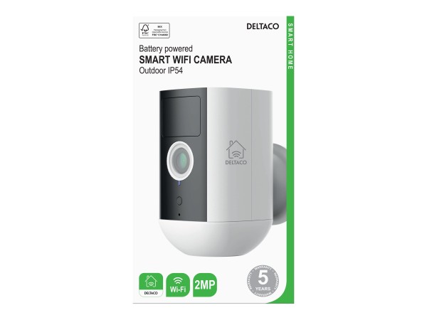 DELTACO Smart Home Camera Outdoor IP54 incl. battery SH-IPC09