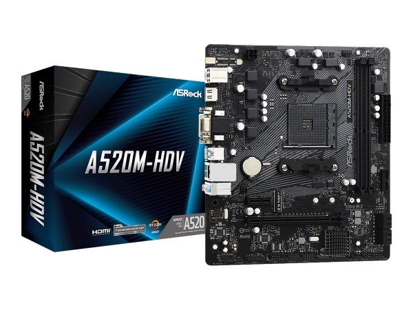 ASROCK MB ASRock A520M-HDV SAM4 90-MXBE50-A0UAYZ