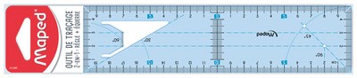 Maped Geometrie-Lineal, bruchfest, 200 mm, blau-transparent