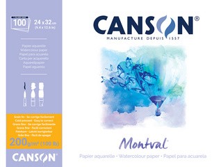 CANSON Zeichenpapier-Block "Montval", 320 x 410 mm, 200 g/qm