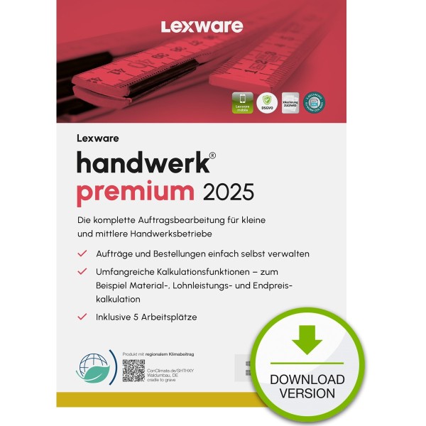 LEXWARE ESD / Lexware handwerk premium 2025 / Online Download 02022-2038