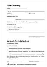 RNK Verlag Vordruck Urlaubsantrag, Block, SD, DIN A5 2916 | edigitech.de