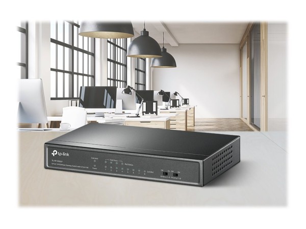 TP-LINK 8-Port 10/100 Mbps Desktop Switch with 4-Port PoE 41 W PoE Power, D TL-SF1008LP