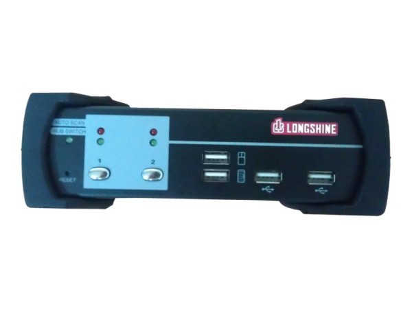 LONGSHINE KVM Switch  2-Port LONGSHINE LCS-K702D USB/PS2/DVI (2x Kabel im Lieferumfang)