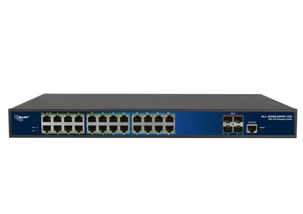 ALLNET Switch full managed 24 Port Gigabit 370W 24x PoE+ 4x SFP+ 10G 19" ALL-SG8628PM-10G