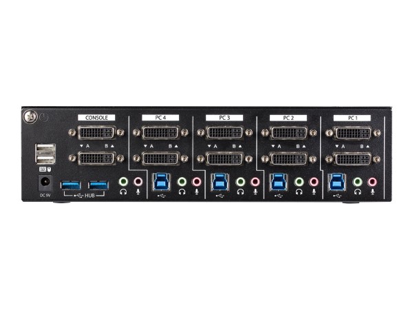 STARTECH.COM 4 Port Dual Monitor DVI KVM Switch mit USB 3.0 Hub - 4k 60Hz SV431DL2DU3A