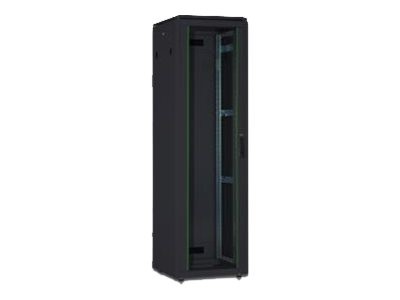 DIGITUS 26HE Unique Netzwerkschrank 600x800mm Glastür Schwarz DN-19 26U-6/8-B-1