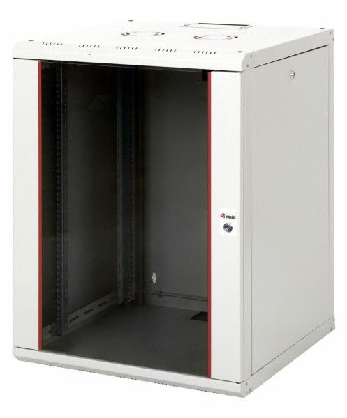 EQUIP Netzwerkschrank 19" 16U 600x600mm Glastür grau EPM-16-6060-G-CBAA