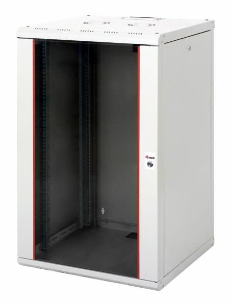 EQUIP Netzwerkschrank 19" 20U 600x600mm Glastür grau EPM-20-6060-G-CBAA