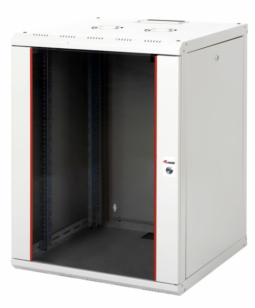 EQUIP Netzwerkschrank 19" 16U 600x450mm Glastür grau EPM-16-6045-G-CBAA