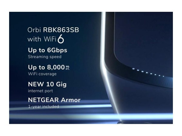 NETGEAR Orbi 860 AX6000 WiFi System black edition - Schwarz - Intern - Mesh RBK863SB-100EUS