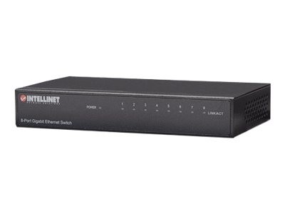 INTELLINET 8Port Gigabit Ethernet Switch Metall Schwarz 10/100/1000 auto se 530347