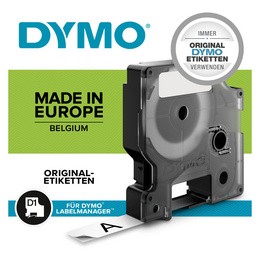 DYMO D1 Schriftbandkassette schwarz/gelb, 19 mm x 7 m
