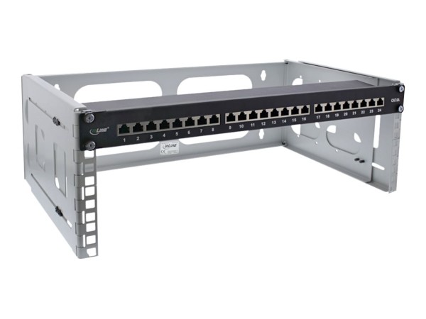 INLINE ® 19" Rack zur Wandmontage, 4HE, 24-40cm Tiefe, grau 19104C