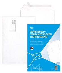 MAILmedia Adressfeld-Versandtasche B4, mit Fenster, weiß