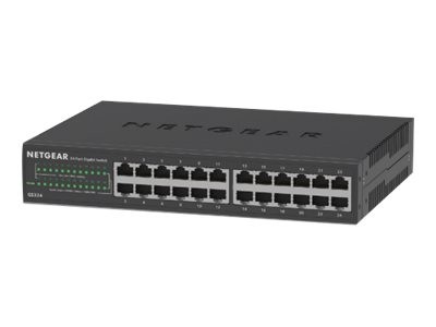 NETGEAR GS324 24-Port Gigabit Ethernet Unmanaged Switch lüfterlos mit Wand- GS324-200EUS