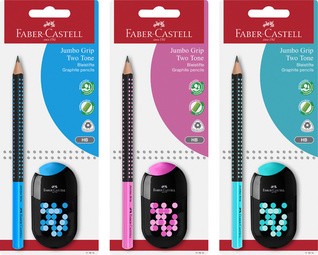 FABER-CASTELL Schreibset Jumbo GRIP TWO TONE, Blisterkarte