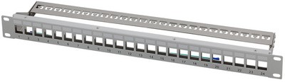 LogiLink 19" Keystone Patch Panel, 24 Port, lichtgrau